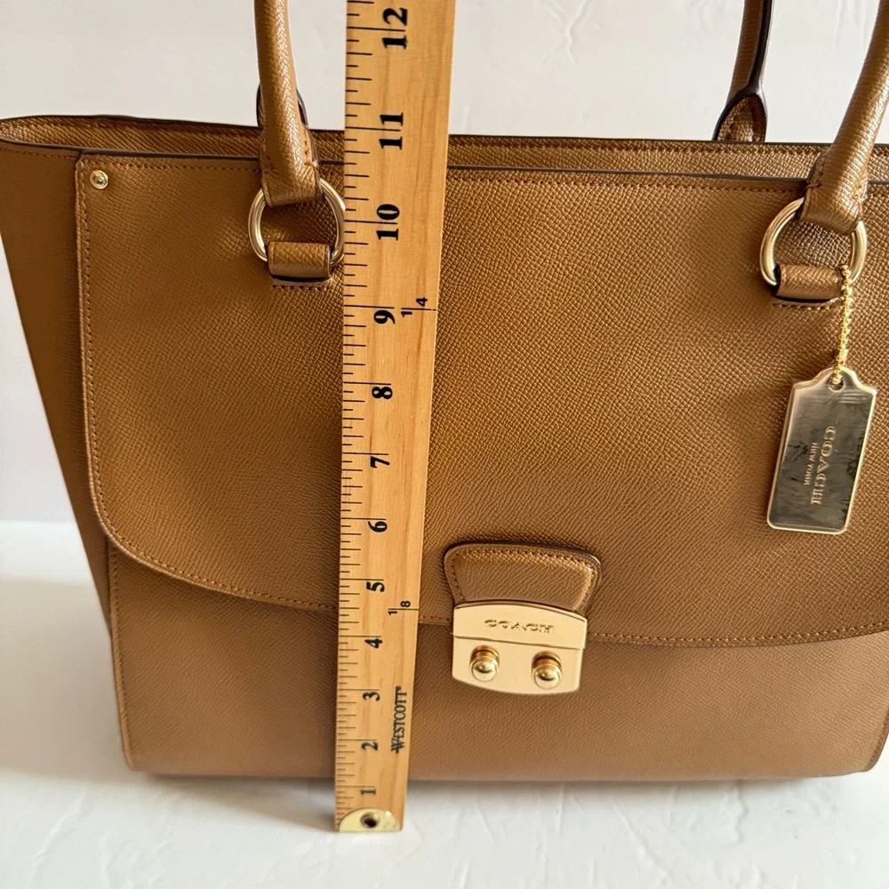 Coach Brown Leather  Structured Tote Bag Handbag Shoulder bag Women